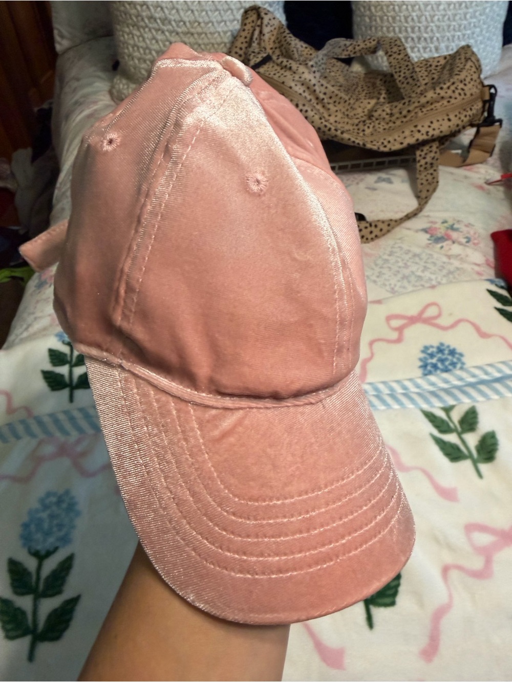 Pink Velvet Baseball Cap